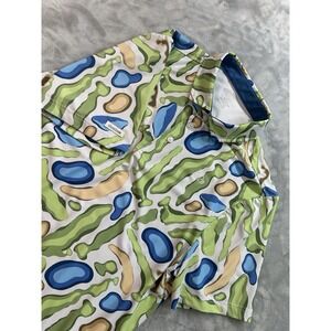 Good Good Golf Shirt Men Medium Greens And Hazards Performance Polo Stretch Logo